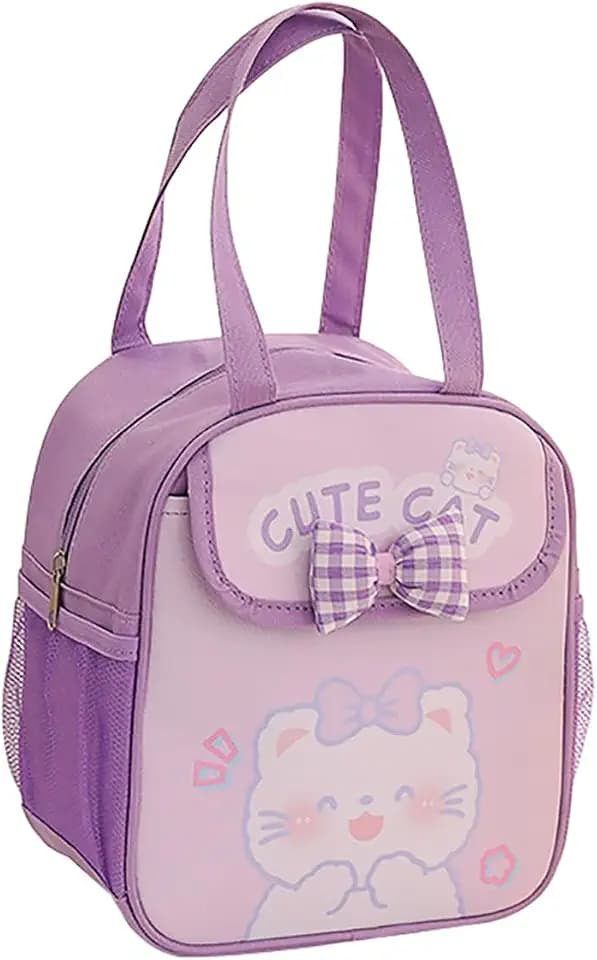 Kawaii Lunch Bag with Bow Lunch Box Cute Lunchbox for Women Bunny Lunch Box