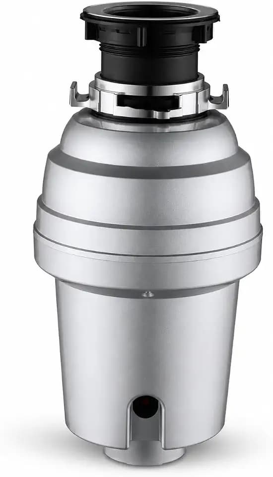 Garbage Disposal – 1/2 HP Continuous Feed Food Waste Disposer, Silver, Easy Install Kitchen Sink Garbage Disposal Unit with Accessories