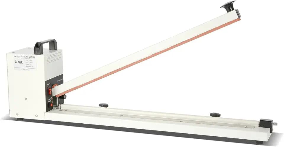 Impulse Heat Sealer with Seal bar, Heavy-Duty Bag Sealing Machine, 8mm Sealing Width, 1 Extra Replacement (white, 24 inch)