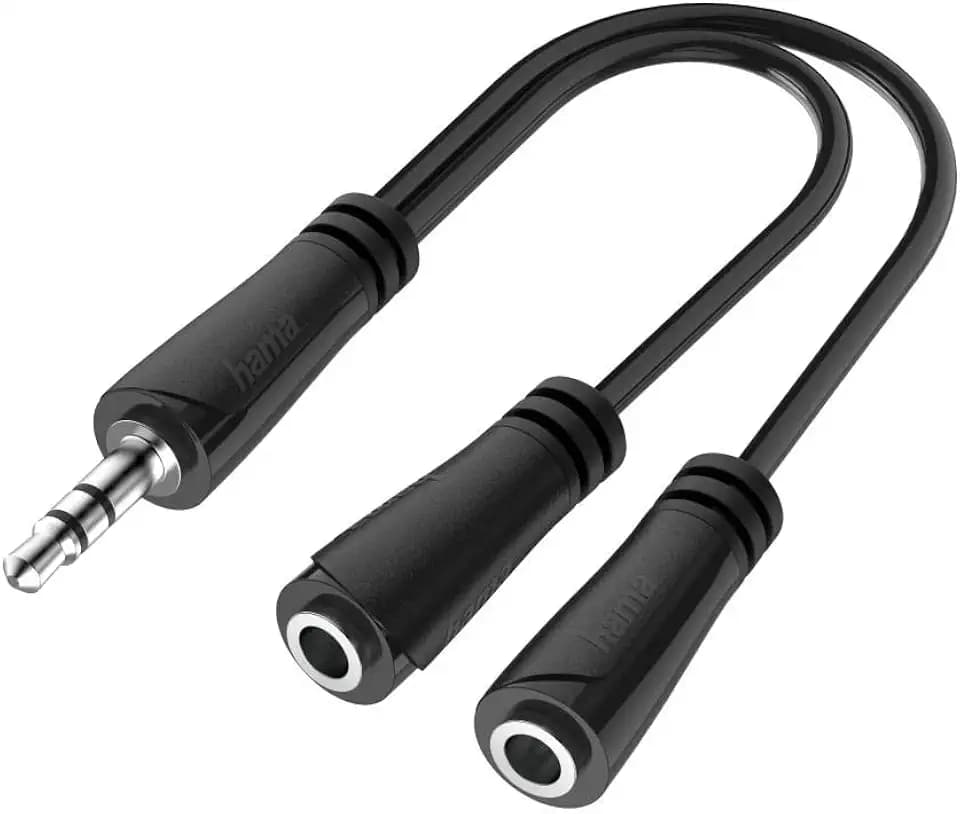 Hama Audio Splitter für 2 Kopfhörer, 3,5 mm Klinke, HiFi Stereo, AUX