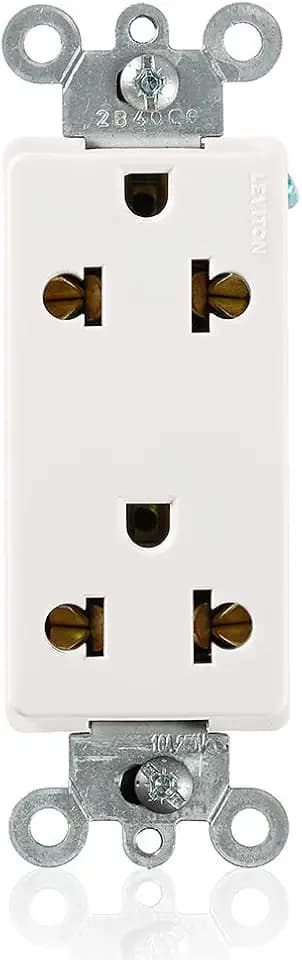 Leviton 15-Amp 125/250-Volt, Decora Universal Duplex Receptacle, Back and Side Wired, 5825-W, White