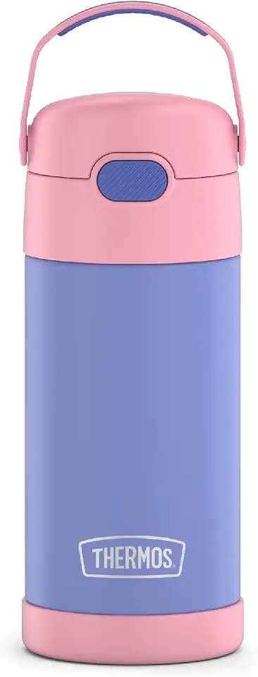 THERMOS FUNTAINER Water Bottle with Straw, 12oz, Purple/Pink