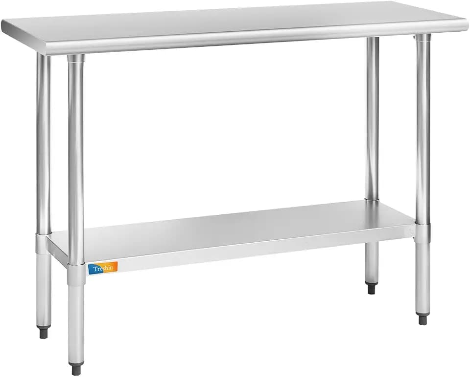 Treshin Stainless Steel Table 18" X 48" Commercial Prep & Work Table