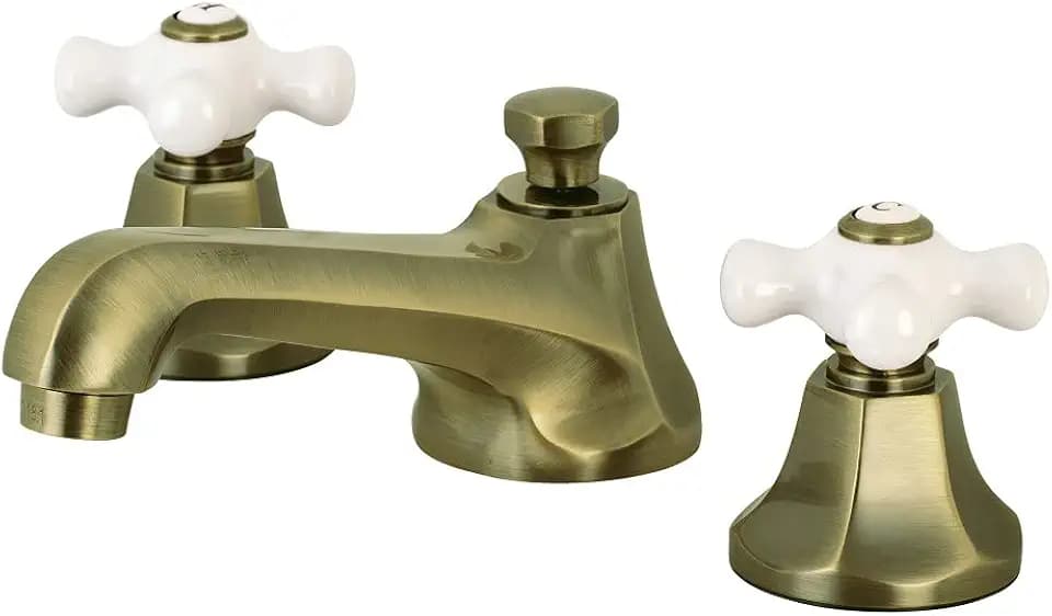Kingston KS4463PX Widespread Bathroom Faucet, Antique Brass