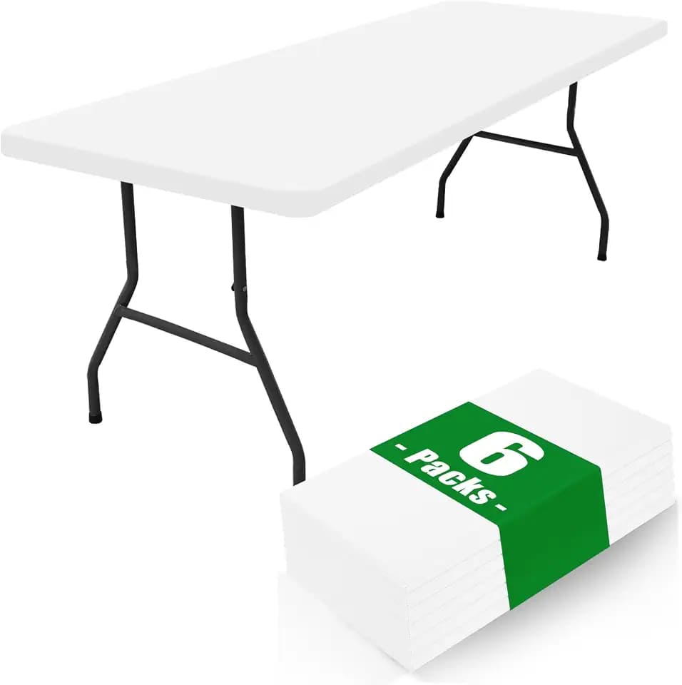 Moosfor 6 Pack Rectangle Spandex Fitted Table Cloth, 6FT Elastic Tablecloth