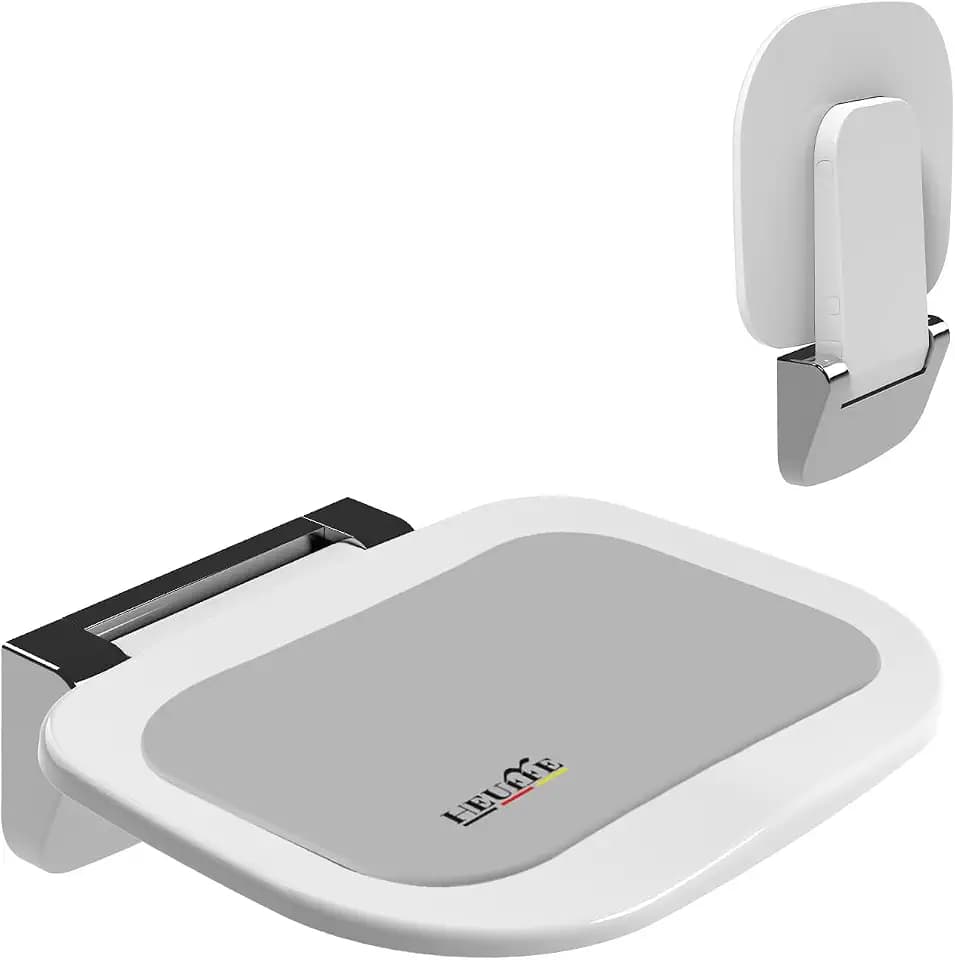 Ultradünner Ergonomischer Klapp-Duschsitz Wandmontage, Weiß