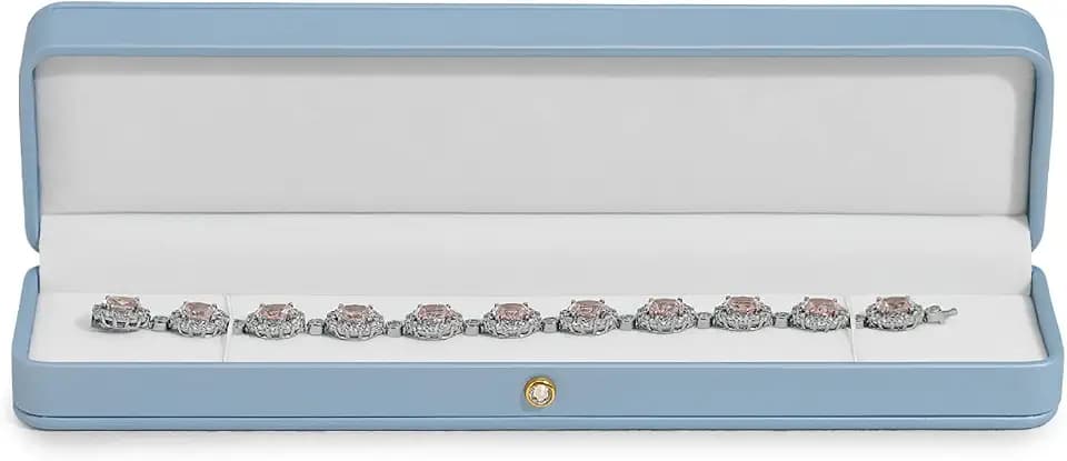 Oirlv Sky Blue Necklace Bracelet Gift Box with Decorative Accent