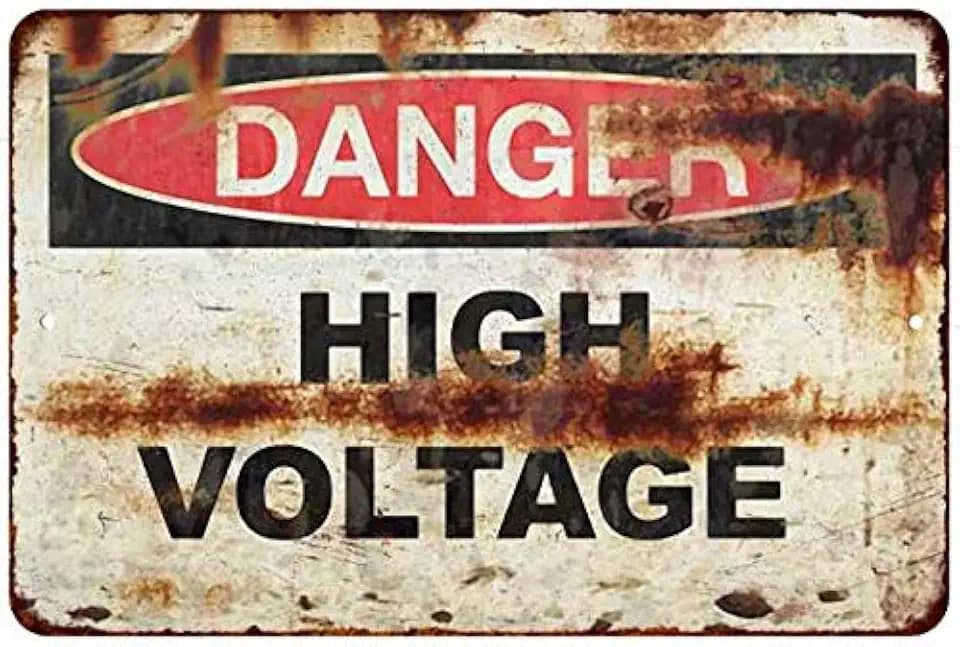 Danger High Voltage Vintage Sign Retro Decor Signs Man Cave Decorations Metal Tin Art Gift 8 x 12 High Gloss 208120067019