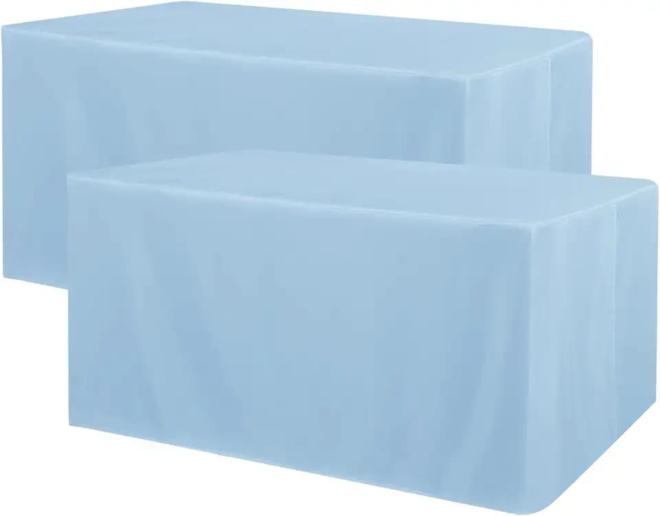 Obstal 2 Pack 4ft Tablecloths for Rectangle Tables, Dusty Blue