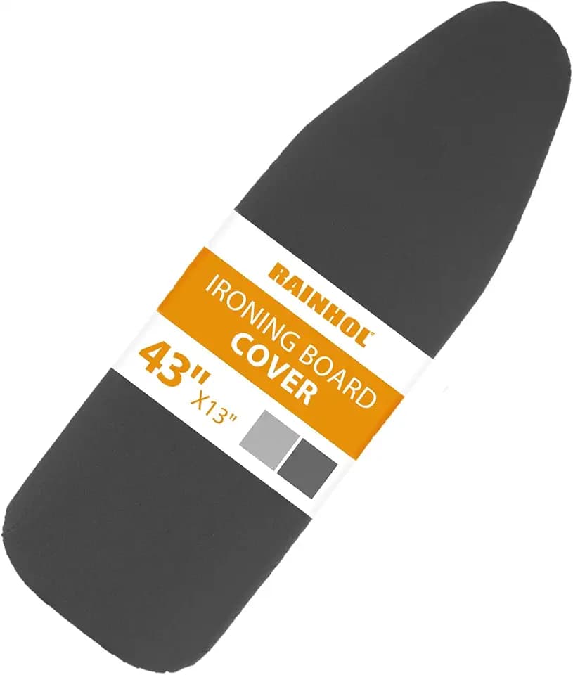 RAINHOL 43x13 Small Ironing Board Cover and Pad, Black