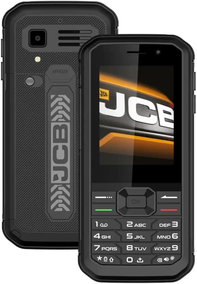JCB Tradesman 3 4G und WiFi Robustes Mobiltelefon Wasserdicht mit Whatsapp, Hotspot, Dual-SIM und Bluetooth - Schwarz