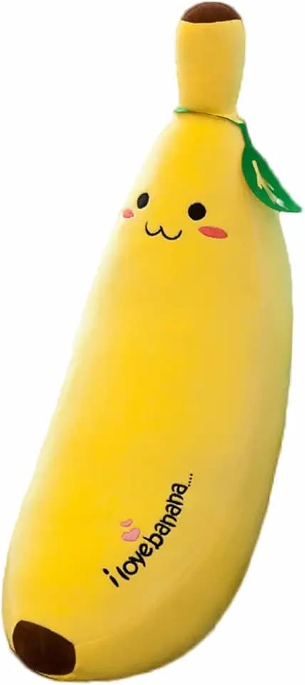 zhidiloveyou Banana Plush Pillow Stuffed Banana Plush Cute Fruit Toy 19.6"