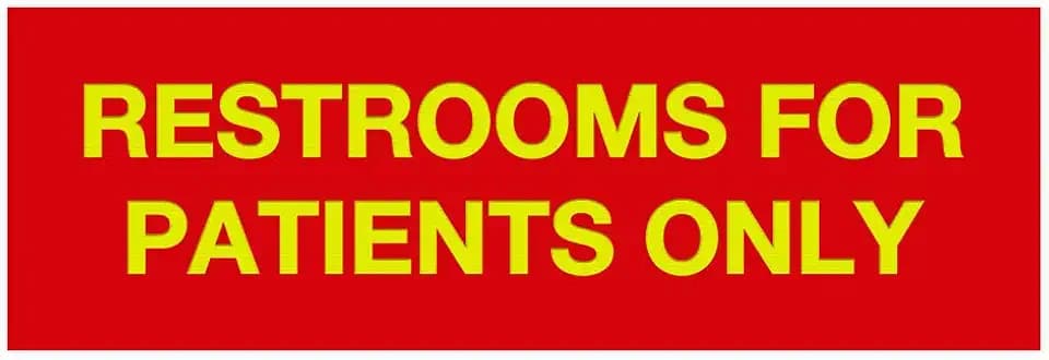 Signs ByLITA Basic Restrooms for Patients Only Sign(Red/Yellow) - Large