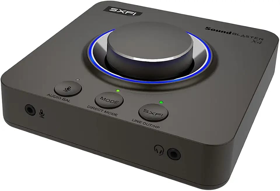 Creative Sound Blaster X4 Hi-Res 24 Bit/192 kHz externer USB-DAC und Amp-Soundkarte, Mehrkanal, 7.1 Discrete Surround, Headset-Eingang für PC und Mac