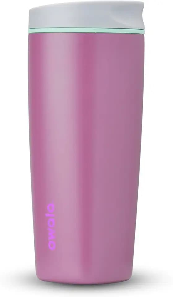 Owala SmoothSip Slider Insulated Stainless Steel Coffee Tumbler, Reusable Hot or Iced Coffee Cup and Travel Mug, BPA Free 20 oz, Plum Perfect