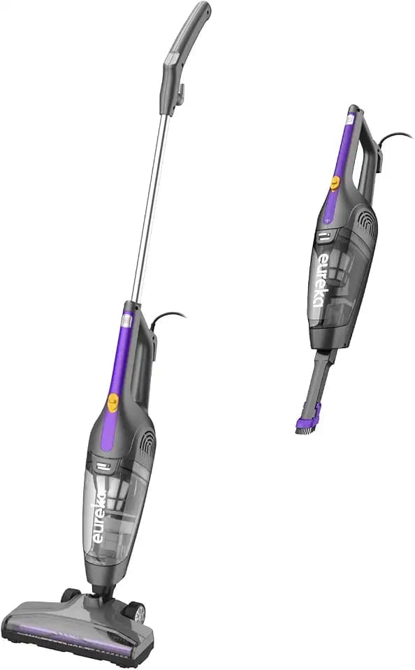 Eureka Lightweight Corded Stick Vacuum Cleaner Powerful Suction Convenient Handheld Vac with Filter for Hard Floor, 3-in-1 Vacuum, Purple
