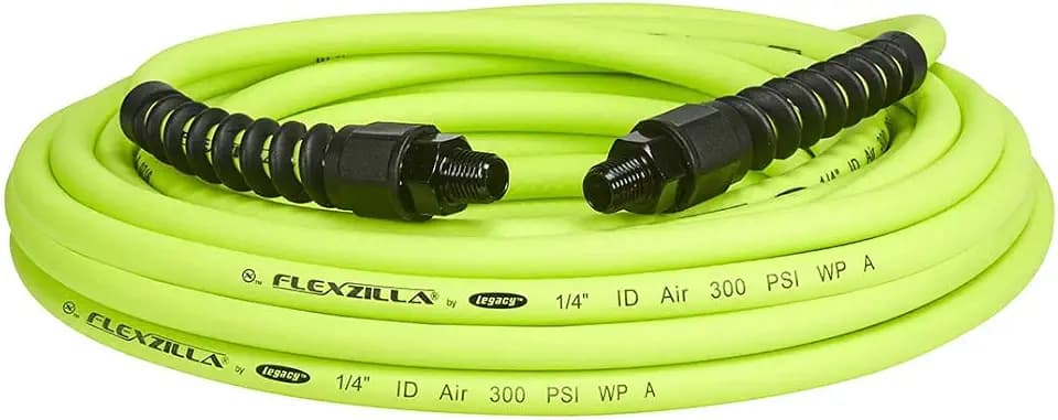 Flexzilla Pro Air Hose, 1/4 in. x 25 ft., Heavy Duty, Lightweight, Hybrid, ZillaGreen - HFZP1425YW2