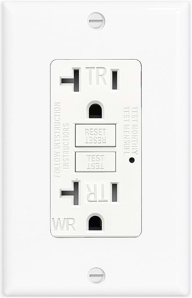 (20 AMP-1 Pack) LOONAVA GFCI Outlet WR White – Tamper Resistant, Weather Resistant GFI Receptacle with Self-Test, LED Indicator,UL Listed, Easy Install – Ground Fault Outlet for Outdoor Use & Bathroom