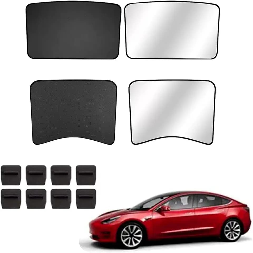 topfit für Tesla Model 3 Auto Sonnendach UV-Schutz Fenster Sonnenschutz faltbar Glas Dach Sonnenschutz für Model 3 2021-2025