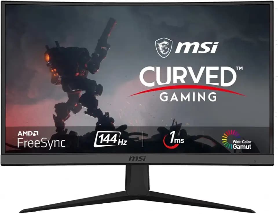 MSI Optix G24C6 Curved Gaming Monitor - 23.6 Inch, 16:9 Full HD (1920 x 1080), VA, 144 Hz, 1 ms, 1500R, FreeSync Premium, DisplayPort, HDMI, Anti-Flicker, Less Blue Light, Frameless, Black