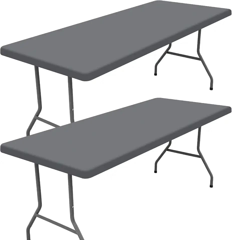 Moosfor 2 Pack Rectangle Spandex Fitted Table Cloth, 5FT Elastic Tablecloth