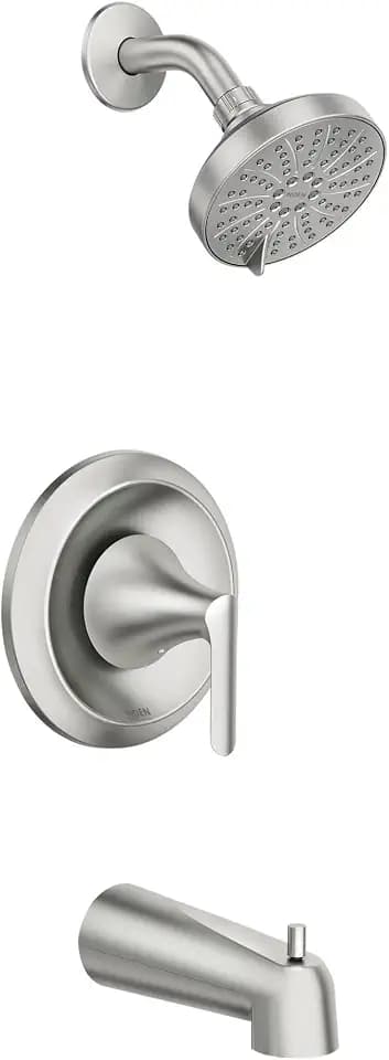 Moen Findlay Single-Handle 6-Spray Tub and Shower Faucet in Spot Resist Brushed Nickel with Valve, 82518SRN