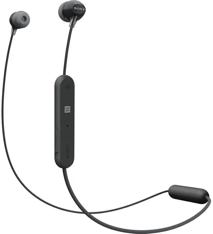 Sony WI-C300 Kabelloser In-Ohr Kopfhörer (Neckband Design, Bluetooth, NFC, Headset mit Mikrofon für Telefon & PC/Laptop, bis zu 8 Stunden Akkulaufzeit, Voice Assistant) schwarz