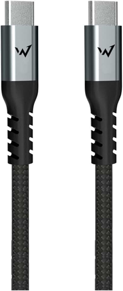 W Wonder USB-Kabel Typ C/C, 2 m, 100 W PD 5 A, 480 Mb/s, Schnellladegerät, QC 4.0, Ladegerät, Typ C, Nylon, geflochten, für iPhone 17, 16, 15, Samsung S23 Ultra, iPad Pro, Google, Pixel 7, Xiaomi