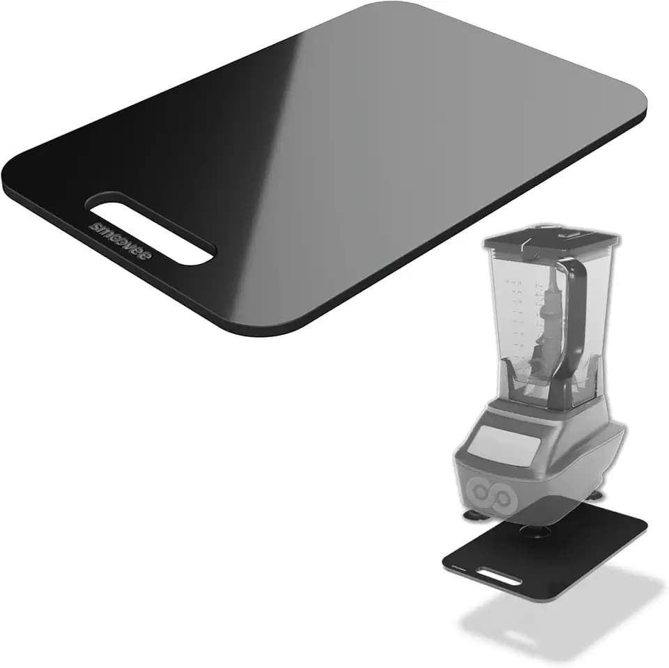 Smoovee - Sliding Surface - Gefen Black 11.81 x 7.87 inch, Appliance Rolling Tray for Kitchen Appliances – 360° Wheels, Stainless Steel Hubs, Easy‑Clean Durable Tray