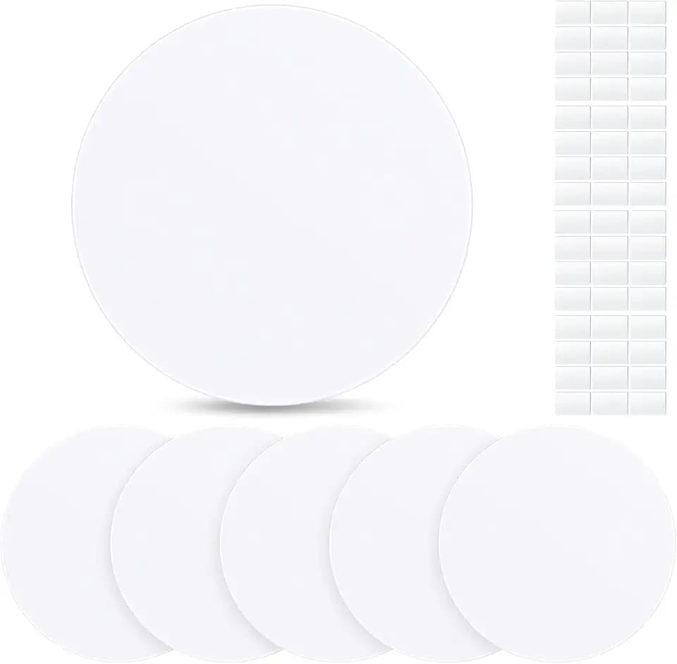 Sosation 6pcs Ceiling Cover Plate Wall Hole Cover 48pcs Tape, White, 8 in