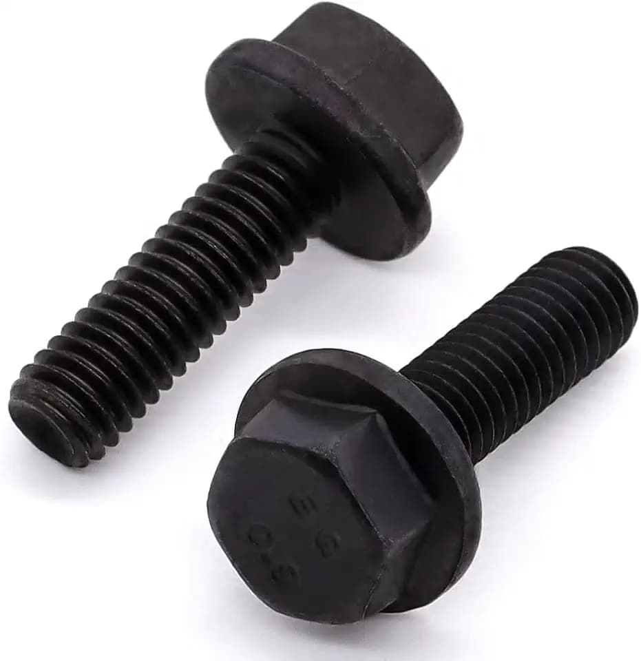 Glvaner M8-1.25 x 20mm (20 pcs) Alloy Steel Flanged Washer Head Hex Bolts, Extra-Large Washer Head, 10.9 Grade Black Oxide Finish GB5789 Full Thread