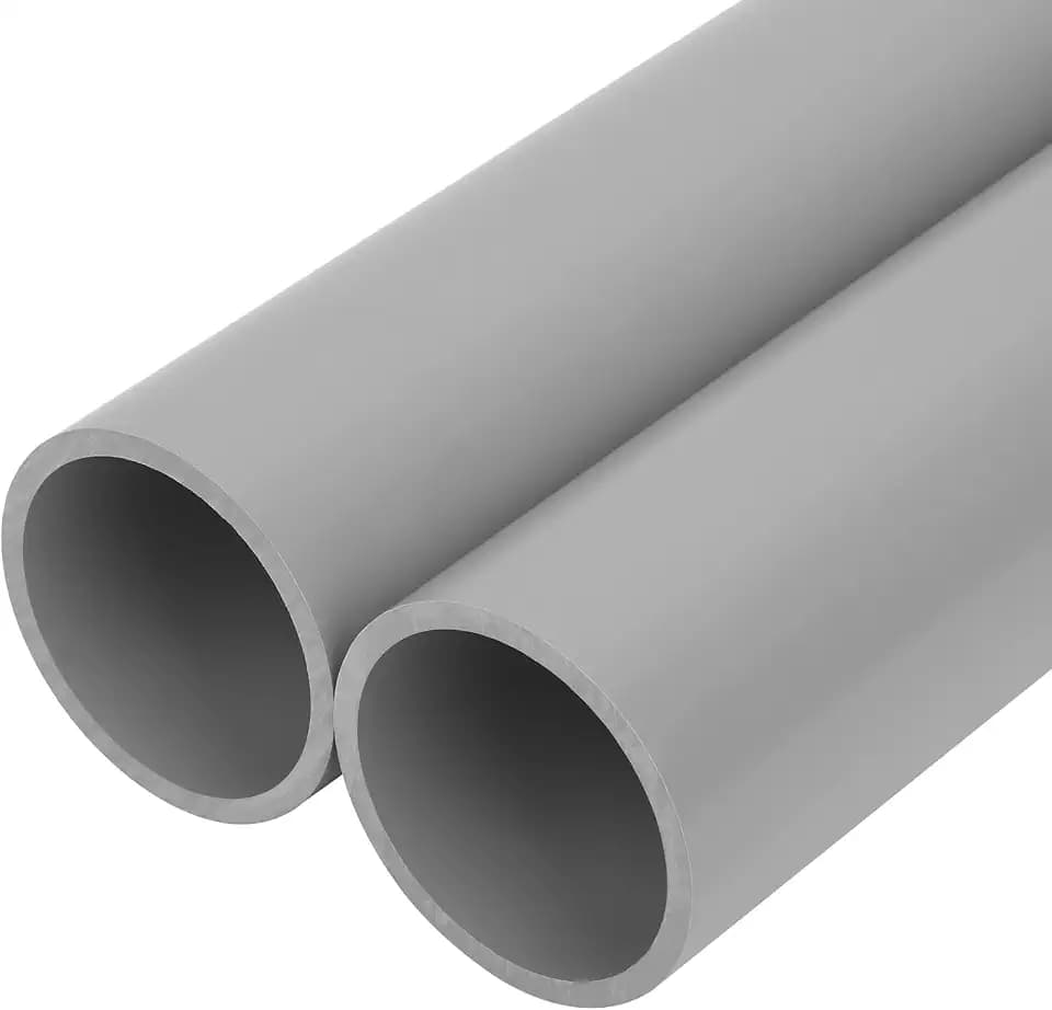 2Pcs 2 Inch Grey Electrical Conduit PVC Pipe 17" Long Sch40 PVC Rigid Tube Round Pipes Hardware Tubing for Home DIY Electrical Wiring Installation, Garden, Farm, Workshop,(2" x 17"L)