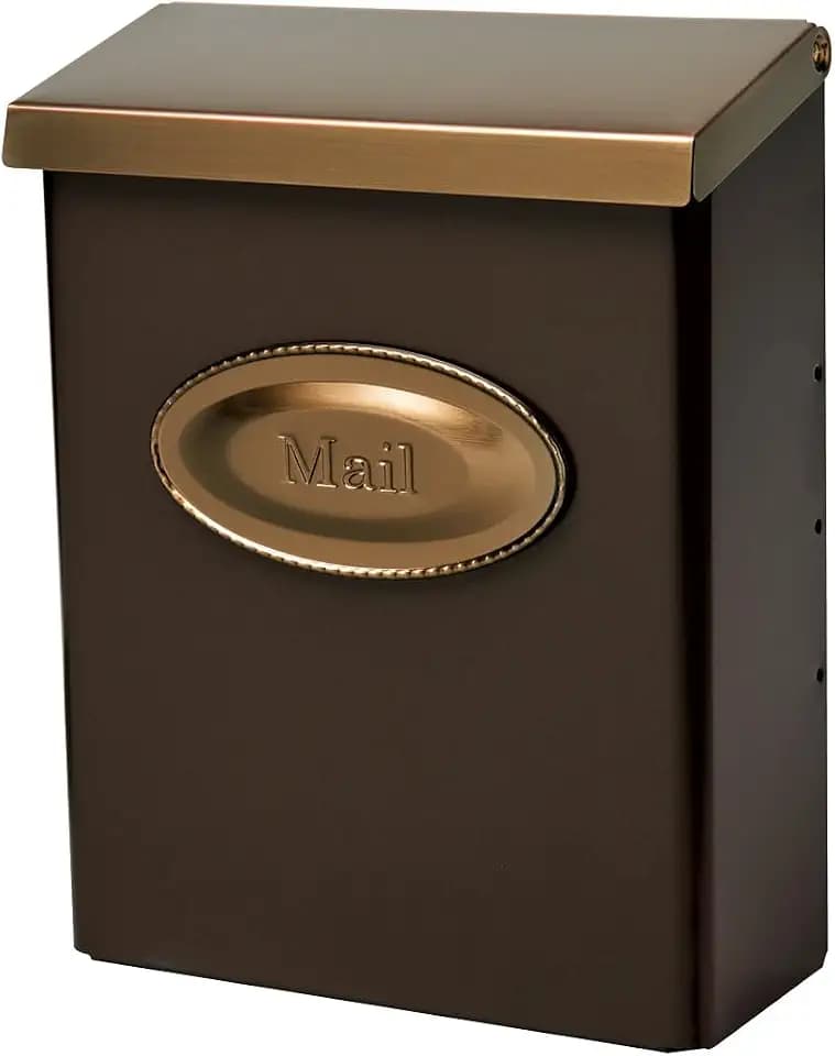 Architectural Mailboxes Designer Locking Wall Mount Mailbox, Bronze, Medium