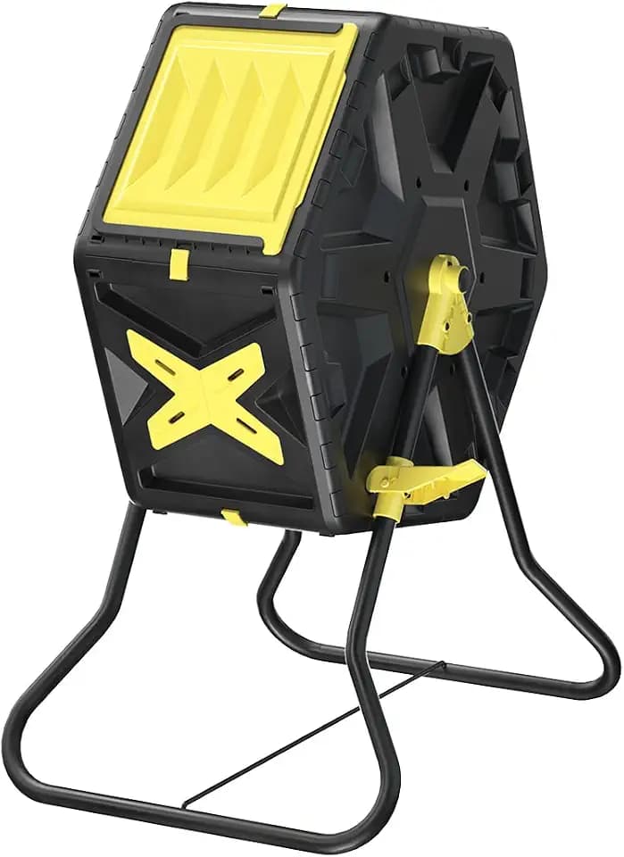 18.5 Gal Tumbling Compost Bin from BPA Free Material - Outdoor Single Rotating Chamber Composters,with Easy-Turn, Fast-Working System for Garden/Patio