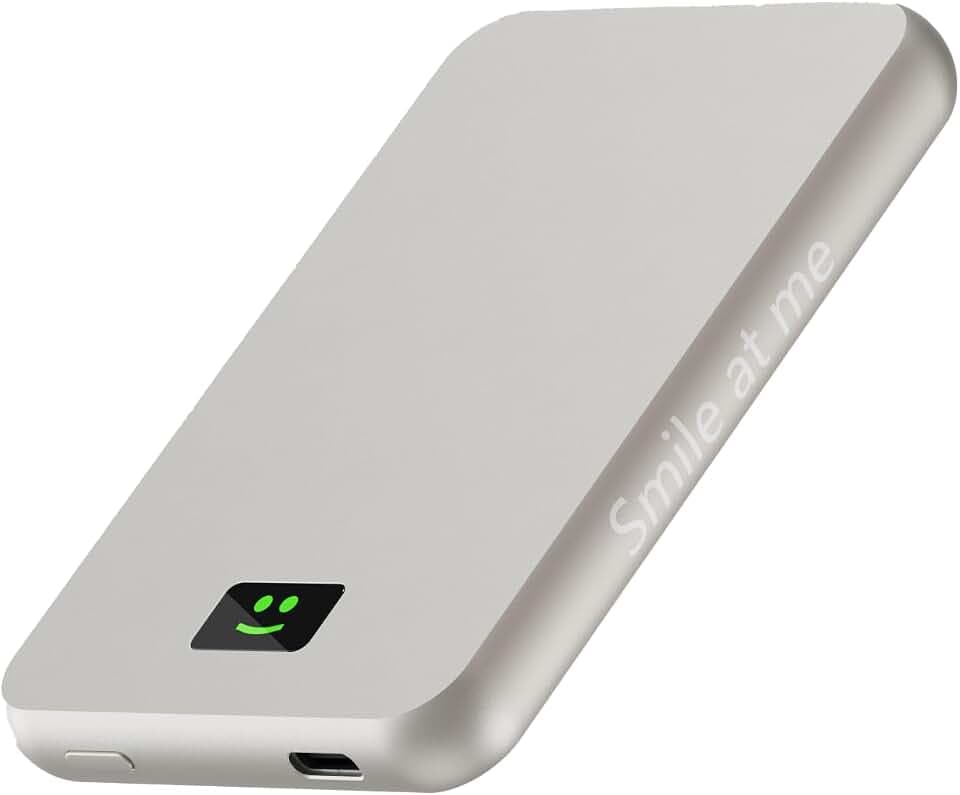 Xoopar Smile Externer Akku MagSafe 5000 mAh Schnellladung – Grau
