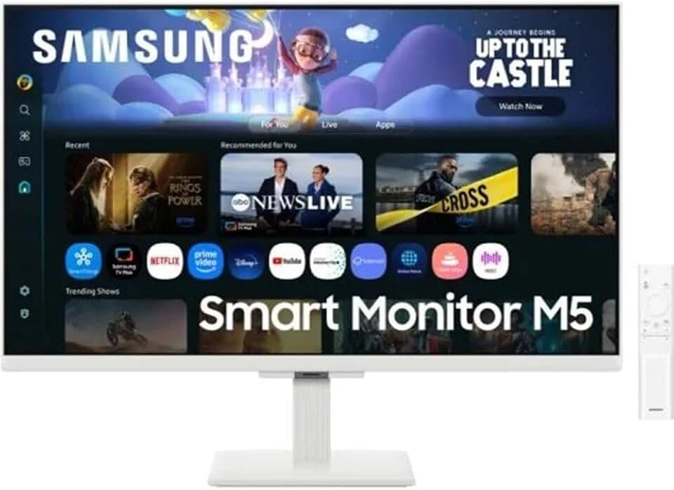 SAMSUNG LS27FM501EUXEN - Smart Monitor M5 27" IPS (1920 x 1080, 16:9, 60Hz, 5ms, Eye Saver Mode, Gaming Hub, Knox Security), Weiß, Version 2025