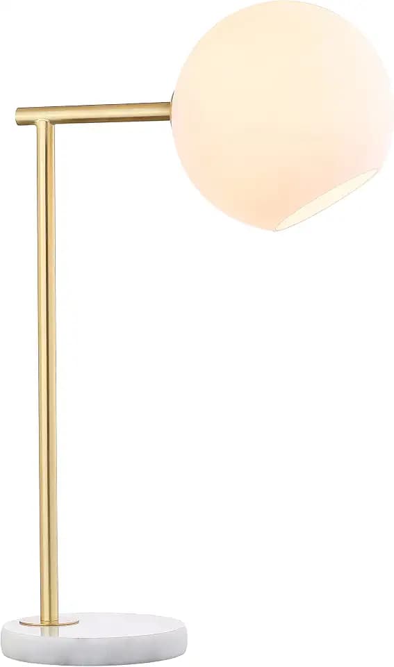 JONATHAN Y Charles Modern Globe Bedside Table Lamp 20.5", Gold/White