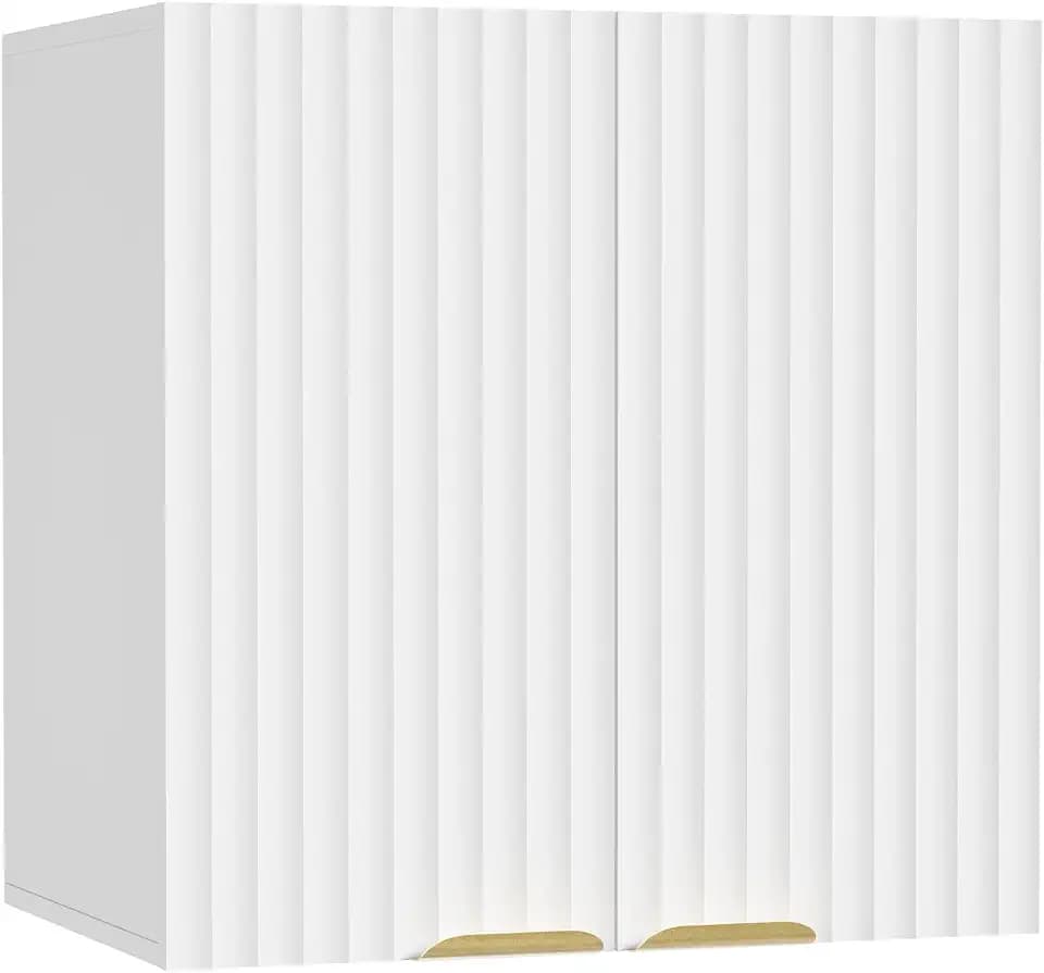 ChooChoo Bathroom Wall Cabinet, Laundry Room Cabinet with 2 Fluted Doors