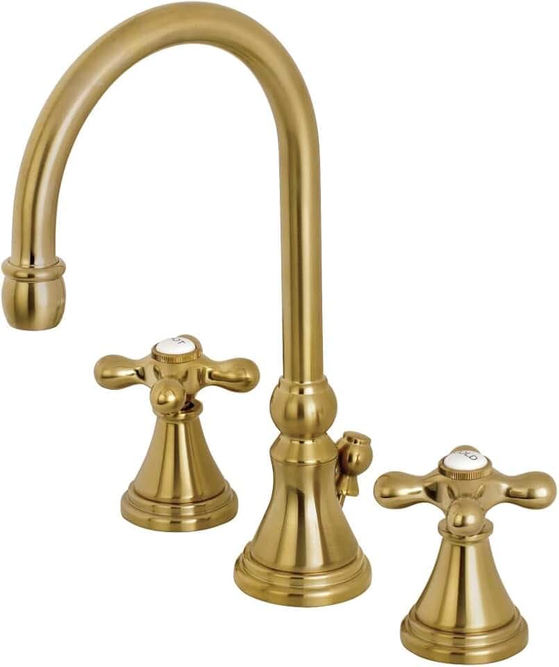 Kingston Brass KS2987AX 8 in. Widespread Bathroom Faucet, Brushed Brass