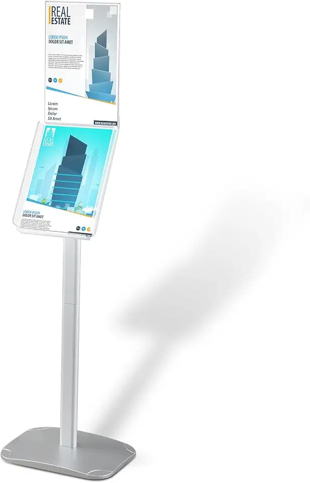 Thyle Acrylic Advertising Brochure Sign Holder Stand Displays 8.5x11 Inch for Menu Flyer Paper Document Brochure Area Landscape Free Standing Literature Business Outdoor