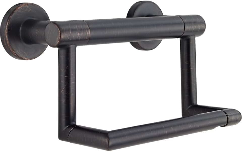 Bathroom Grab Bar with Toilet Paper Holder, Venetian Bronze 41550-RB