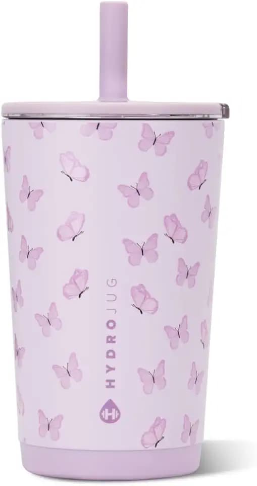 HydroJug Everyday Tumbler 14 Oz Ceramic-Lined Straw Cup Flutter Insulated Tumbler