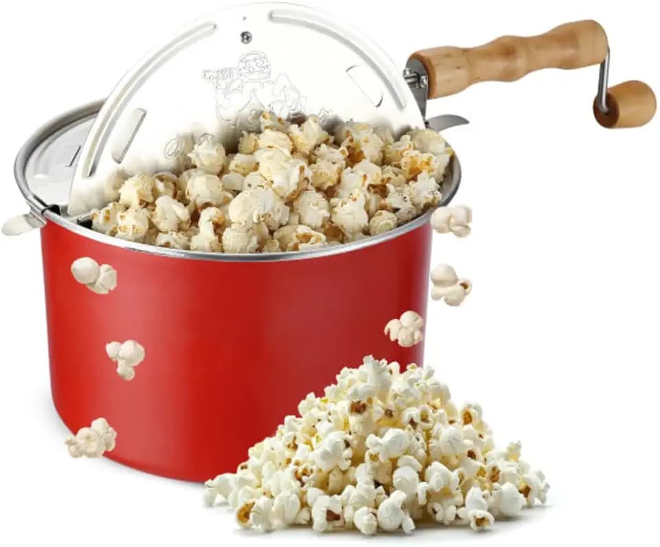 Great Northern Popcorn Stovetop Popcorn Maker, Red, 6.5-Quart