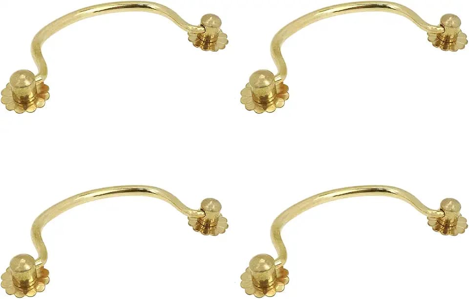 4Pcs Antique Bail Pulls,4.17 Inch Cabinet Pulls,Golden