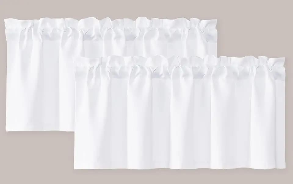 PONY DANCE 2 Panels White 60% Blackout Valance for Windows, 42" W x 16" L