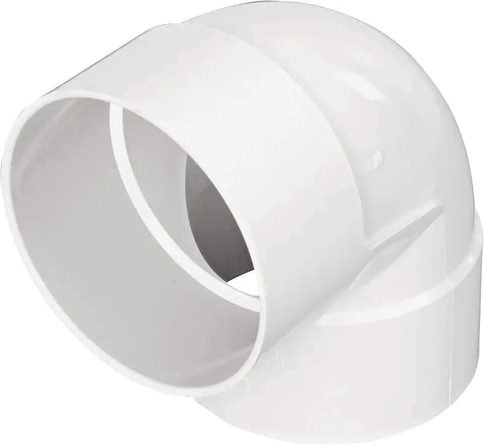 NDS 6P02 PVC 90-Degree Elbow, 6-Inch, for Hub X Hub Solvent-Weld Connections, for Use with 6-Inch Sewer and Drain Pipe, White