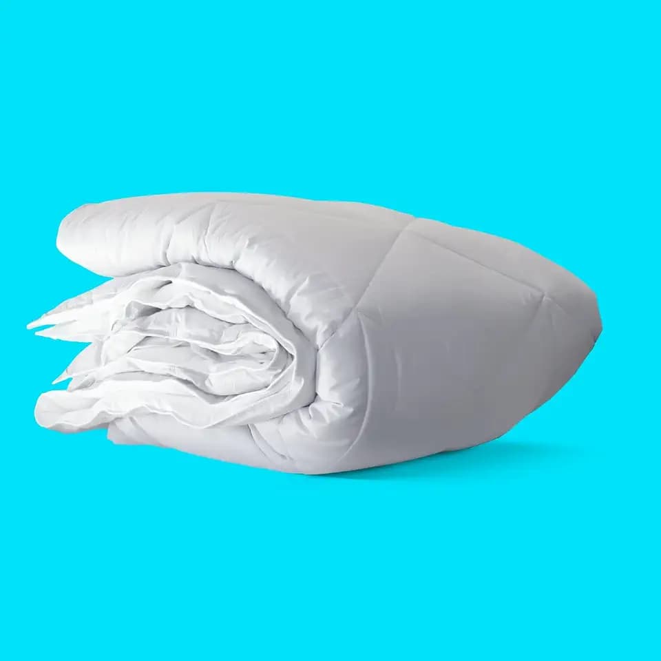 Pillow Cube The Cubit Comforter - Bed Comforter, Duvet, Bedding, Cooling Comforter, Vegan Down Fill, White & Light Grey - Twin/Twin XL