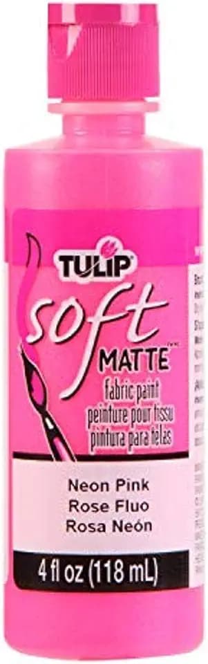Tulip Soft Fabric Paint, Washable, Stays Soft and Flexible, Permanent Paint, for Light and Dark Fabrics, 4 fl oz, Neon Pink