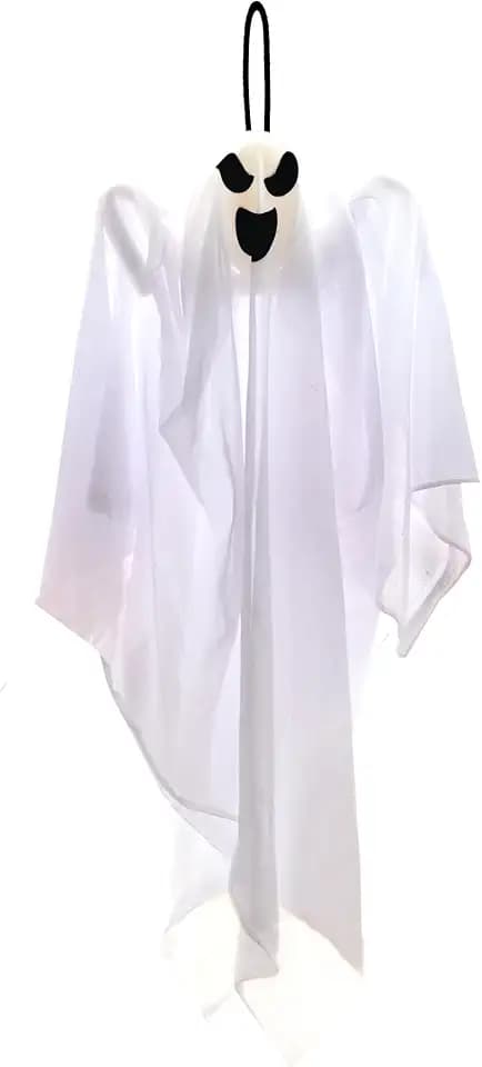 JOYIN 1 PC 27.5" Halloween Hanging Ghost Decorations Outdoor, Halloween Flying White Ghost Decor for Tree Front Yard Patio Lawn Garden, Haunted House Prop, Party Décor Outside