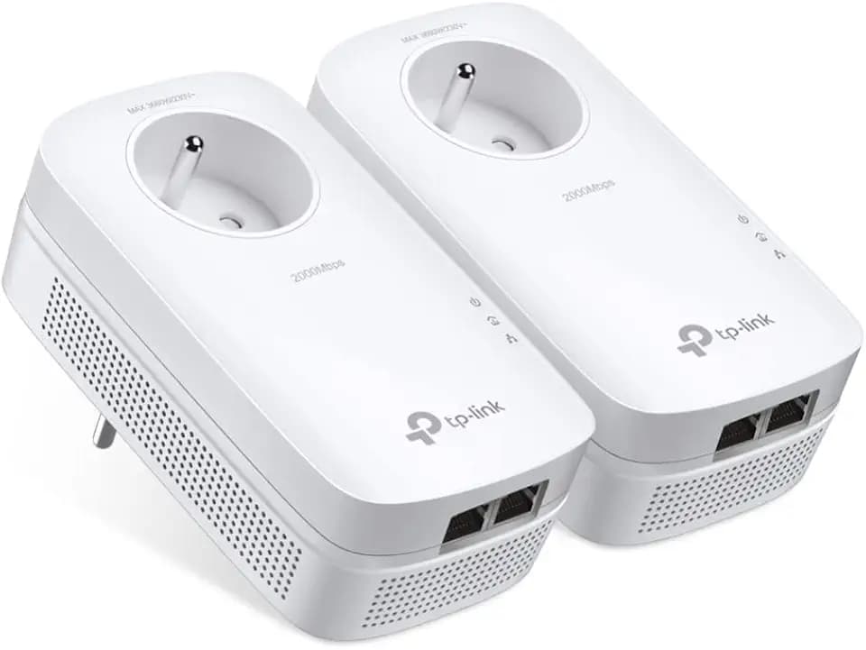 TP-Link TL Adapter-Set CPL CPL, TL-PA9025P KIT(FR), Weiß, 2000 Mbps (Hyper Rapide) + Prise intégrée
